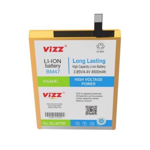 Baterai Original Vizz Double Power BM47