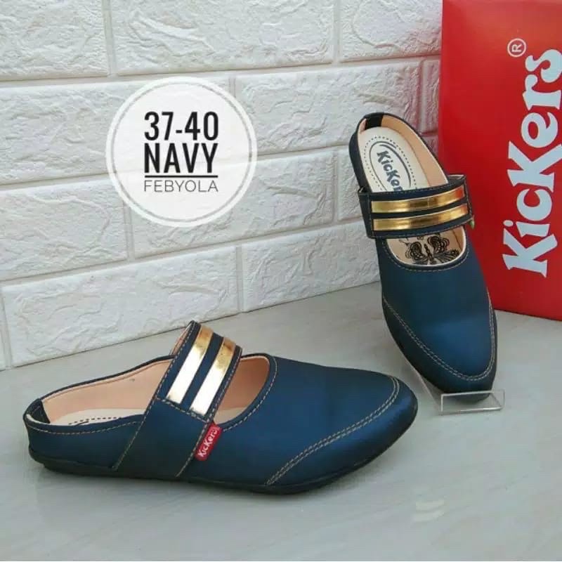 Selop Wanita Pesta Branded Flat Kickers Sandal Perempuan Dewasa Slop Murah Kekinian Import Terbaru T