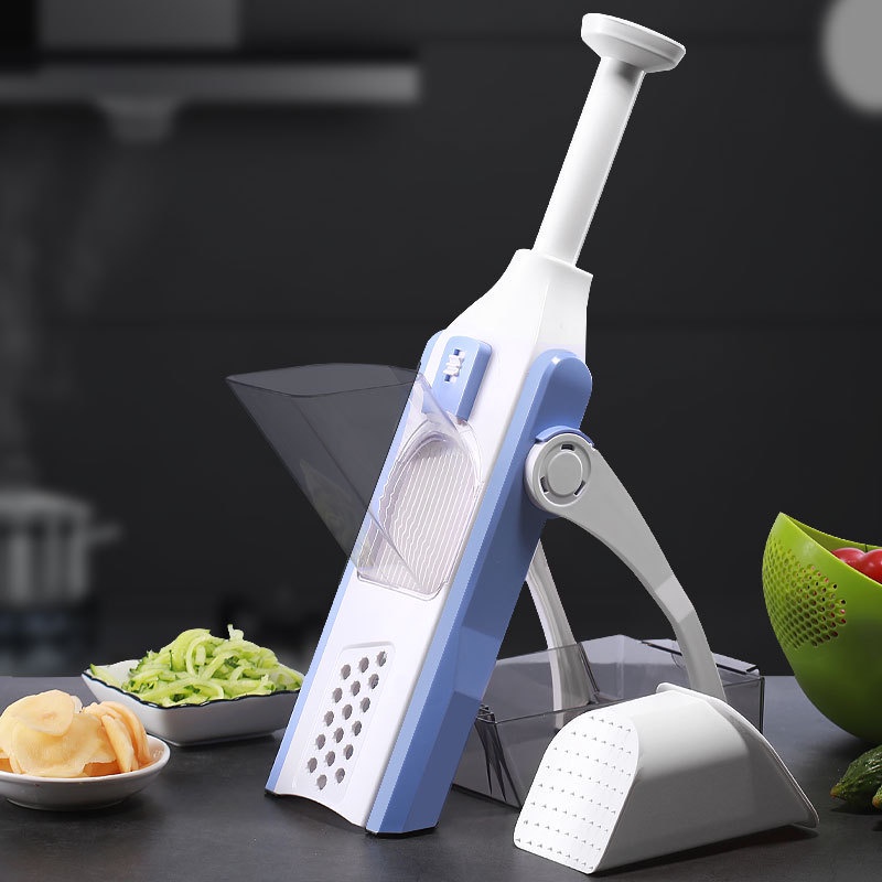 New Mandoline Safe Slicer Vegetable Pemotong Pengiris Parutan Peeler,Slicer Pemotong Sayur Parutan Kentang Serbaguna Mandoline Nicer Dicer,Penghalus Bawang Putih Merah / Garlic Press Chopper,Mandoline Slicer Multifunction Adjustable Stainless Steel