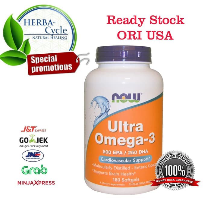 Now Foods Ultra Omega-3 500 EPA 250 DHA 180 Softgels Now Food Omega 3 ORIGINAL
