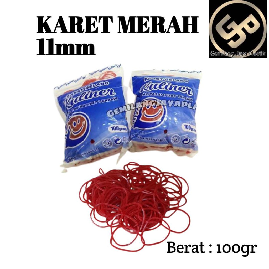 Karet Gelang Merah Ons / Karet Kuning 100gr / Karet Murah Berkualitas Kuat