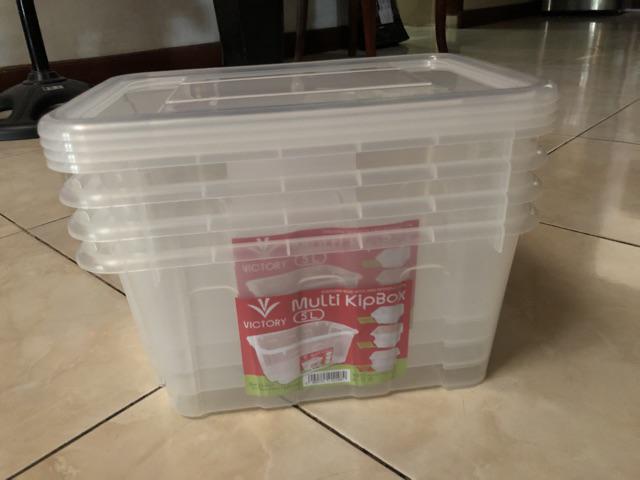 Kotak Penyimpanan Plastik - Victory Multi Kip Box Kapasitas 5l Clear