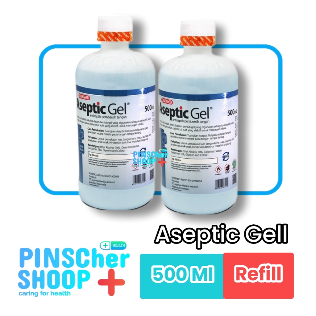 ASEPTIC GEL ASEPTIK ONEMED 500ML + PUMP HANDSANITISER GELL