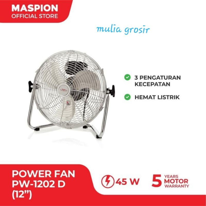 Power Fan Maspion 12&quot; PW 1202D / Kipas Besi Maspion 12&quot; / Desk Fan Maspion 12&quot;