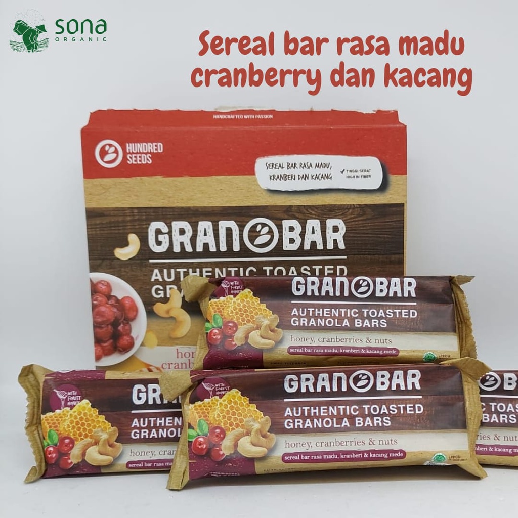 

Sereal Bar-Granobar madu cranberry mede 35g-1pcs-Granola Creation