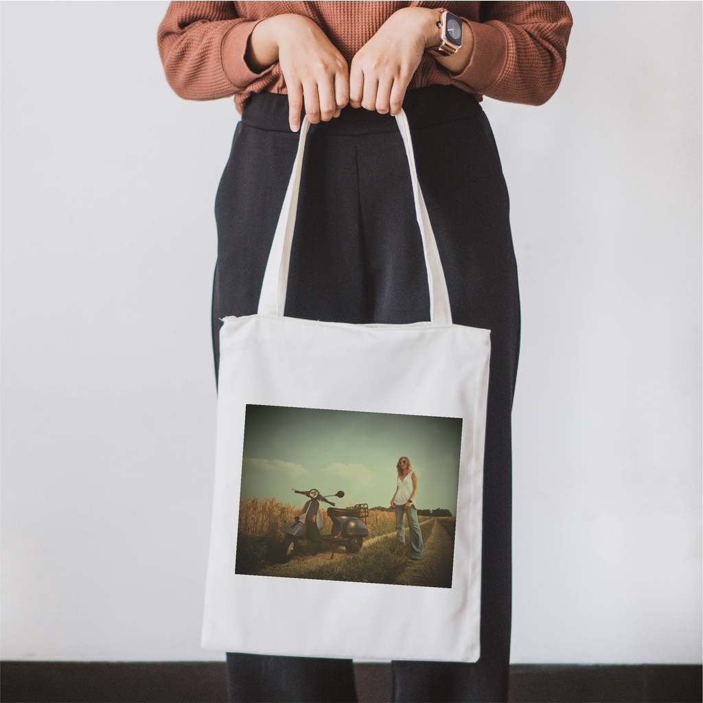 Sevine Totebag Tas Wanita Tote Bag Resleting Aesthetic Premium Wanita Vintage Retro - RV