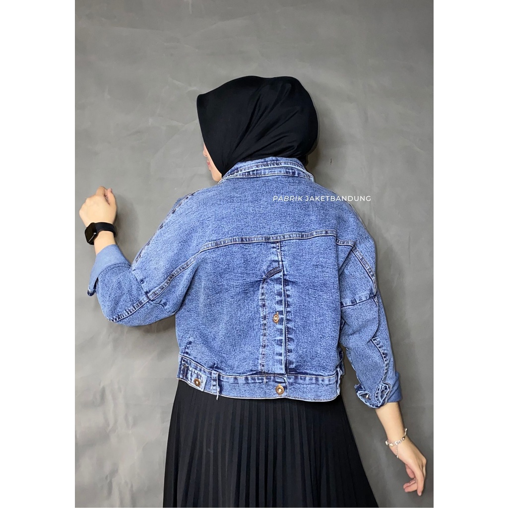 NAYRA CROOP JAKET JEANS |IJAKET DENIM WANITA MODEL ZARA TERBARU