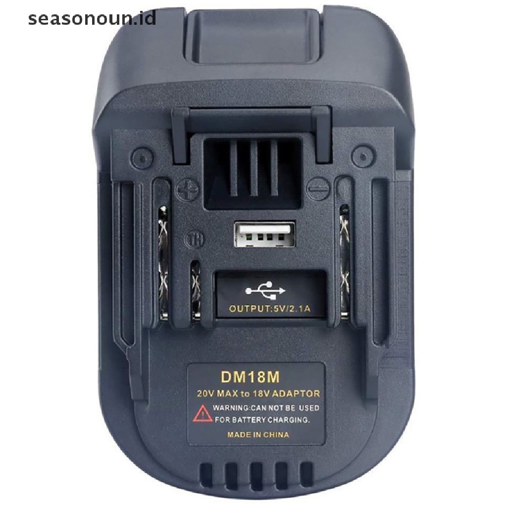【seasonoun】 USB Battery Adapter For 20V DEWALT DCB200 Milwaukee M18 Convert to Makita 18V .