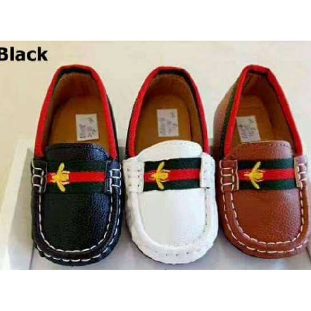 SHB-NN063 Black Gucci Bee Loafer Shoes/sepatu anak/sepatu anak lucu/ slip on anak