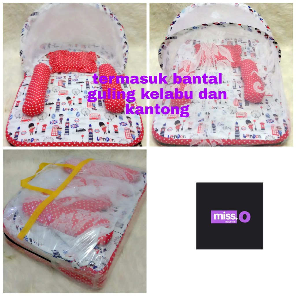 Paket Kasur Bayi Lipat Kelambu Set Baru Lahir Murah | Produk Perlengkapn Tempat Tidur Baby Kedok