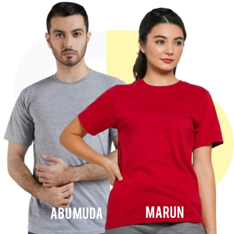 Kaos Polos Pria Wanita Lengan Pendek Unisex Cotton Combed 30s Jumbo Murah Premium