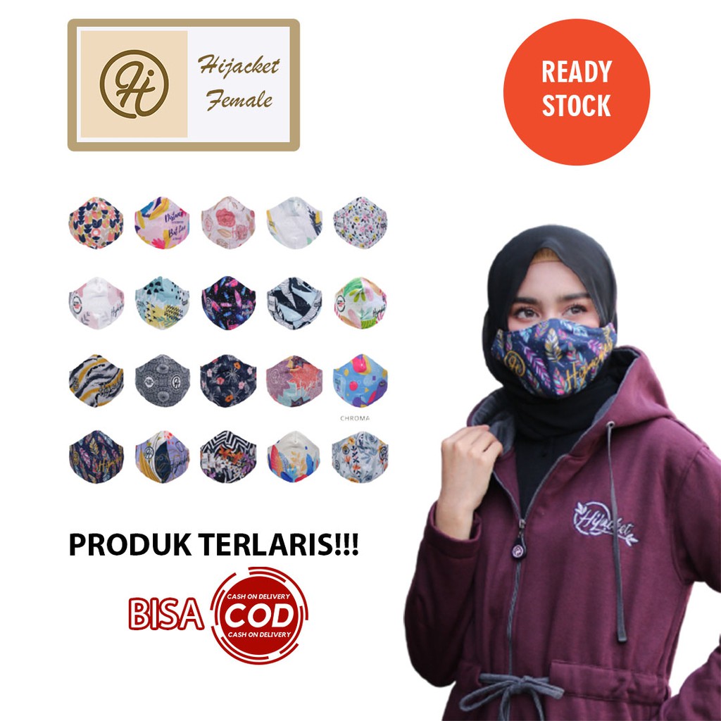  Masker  Kain  Murah 2 Lapis Hijacket Micromask Motif Ukuran  