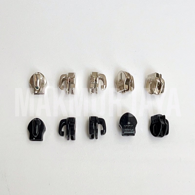 Kepala Rit YKK No 5 Botak Terbalik Gundul Buntung Gigi Plastik Resleting Koil Nomor 5 Per Biji