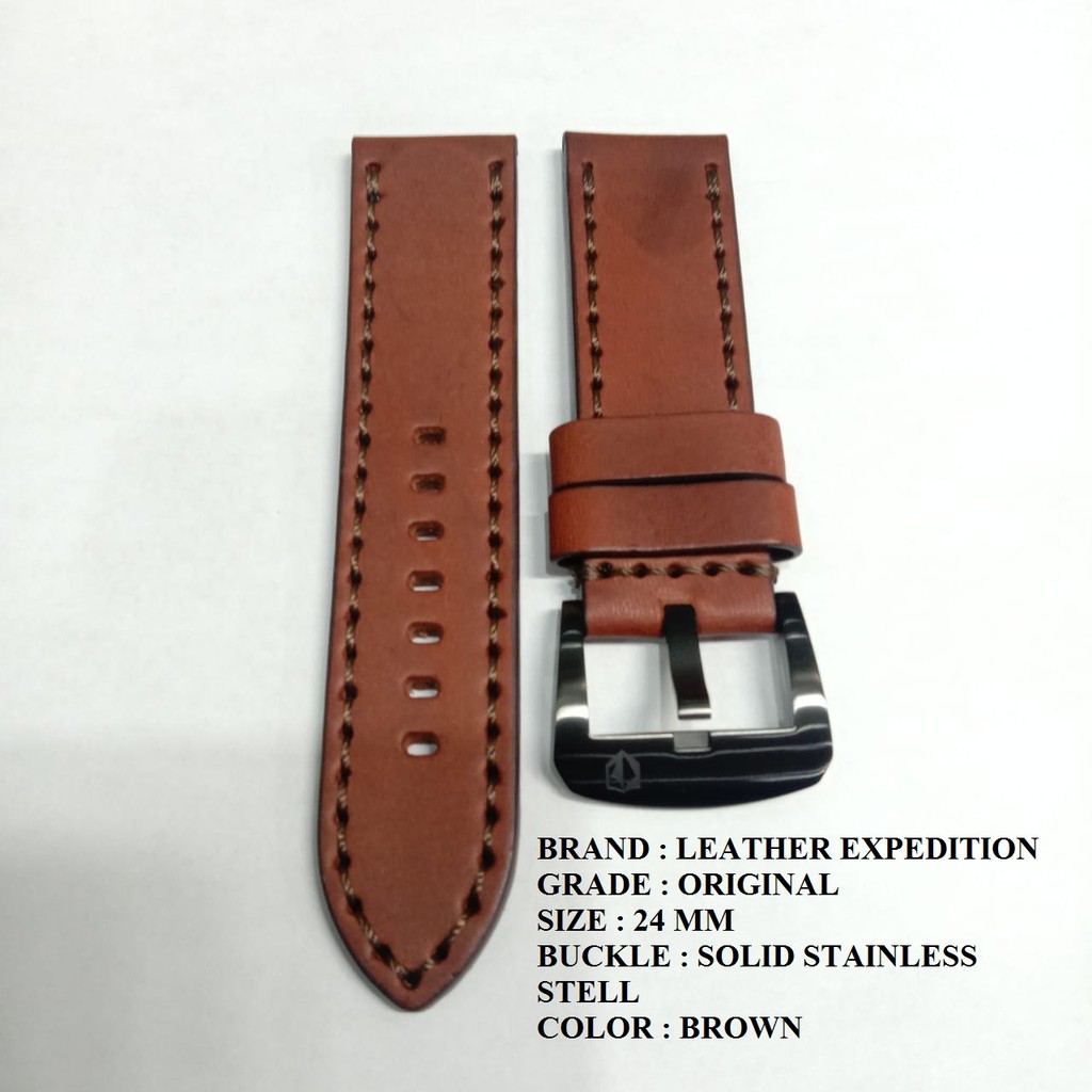 LEATHER / STRAP / TALI KULIT JAM TANGAN EXPEDITION BROWN 24 MM ORIGINAL