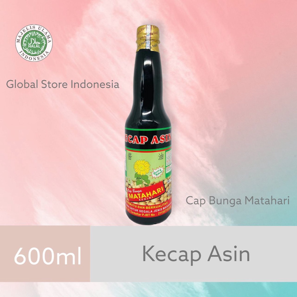 

KECAP ASIN HALAL CAP BUNGA MATAHARI (UKURAN 600ML)