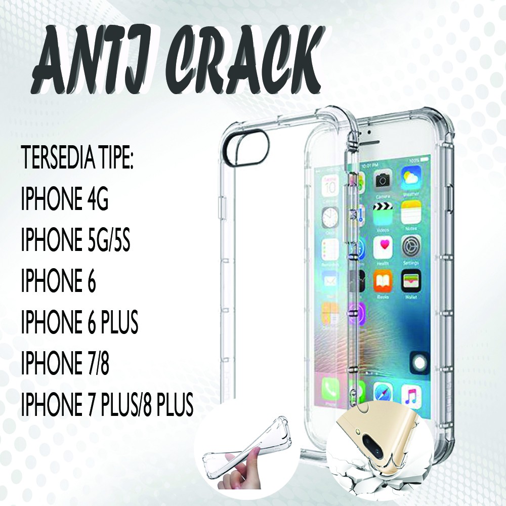 SILIKON Anticrack Case Anti Crack Casing Kesing Untuk Iphone 6 6 Plus 7 7 Plus 8 8 Plus Vivo Y71 Vivo Y51