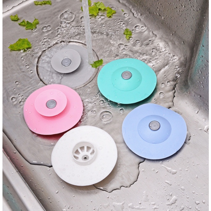 Kitchen press tipe deodorant tertutup silikon floor drain kamar mandi bouncing filter wastafel plastik anti-penyumbatan