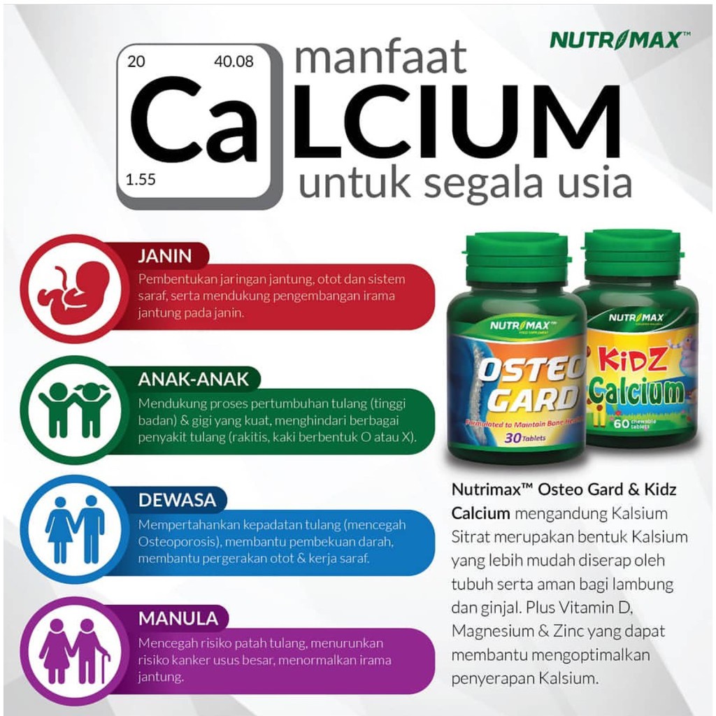 NUTRIMAX KIDZ CALCIUM 60 TABLET KUNYAH