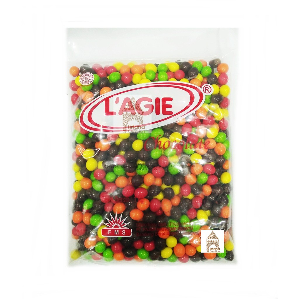 L'agie Febby Cokelat Warna Isi Kacang 1kg LAGIE Kiloan Lebaran