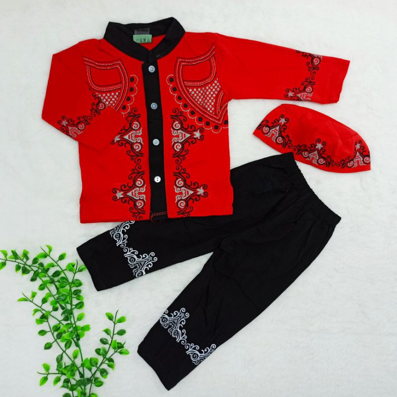 Baju Koko Anak Size 0-18bulan, Pakaian Anak Laki-laki, Baju Lebaran, Baju Muslim, Setelan Anak