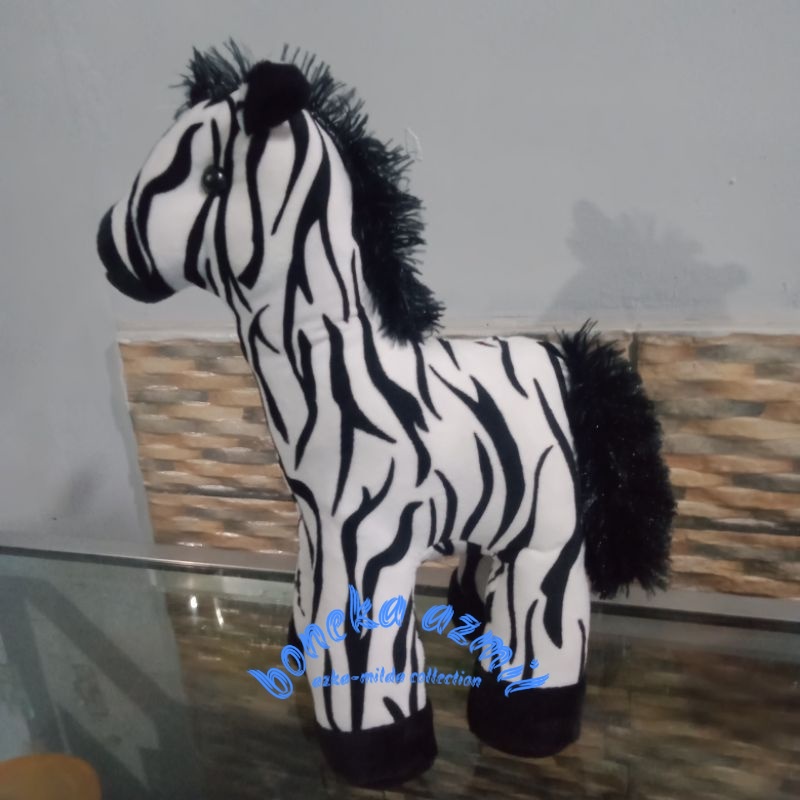 Boneka kuda zebra ukuran 35 cm size l