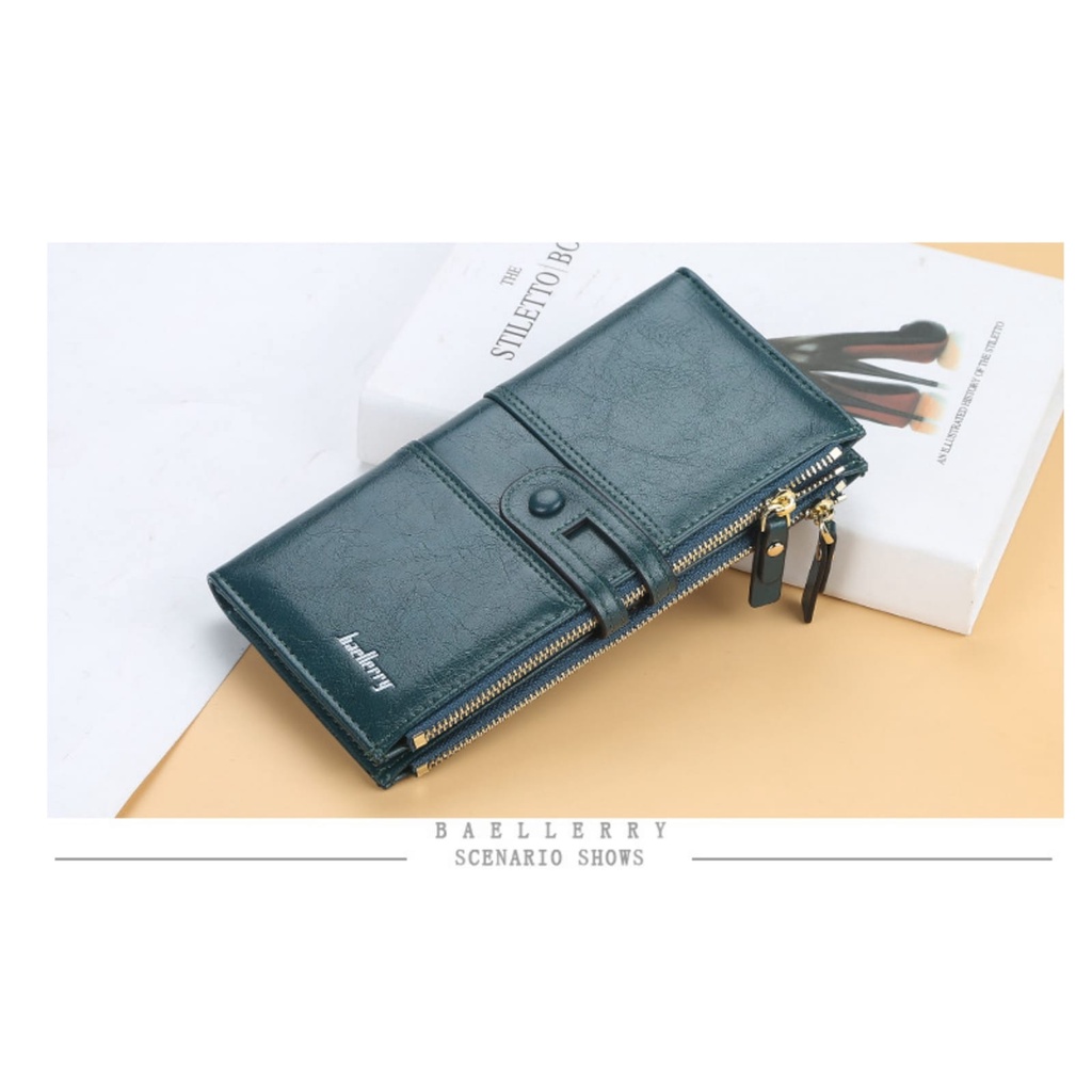 DOMPET PANJANG LIPAT WANITA BAELLERRY KOREA CEWEK REMAJA KULIT BIRU GELSMA WA572B2 IMPORT RESLETING KARTU KOIN BRANDED PREMIUM ORIGINAL KEKINIAN BATAM