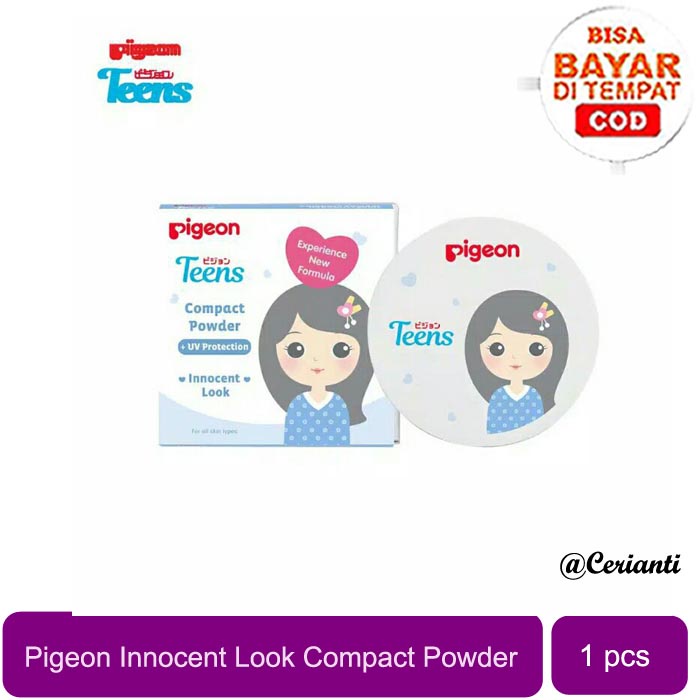 PIGEON Teens Compact Powder +UV Protection 14gr | Pure White | Beige | Sand | Pink | Natural_Cerianti