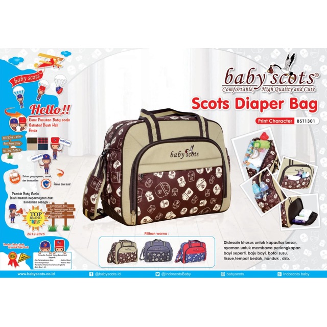 New!!!!  Tas bayi besar SCOT print / tas jinjing bayi baby scot