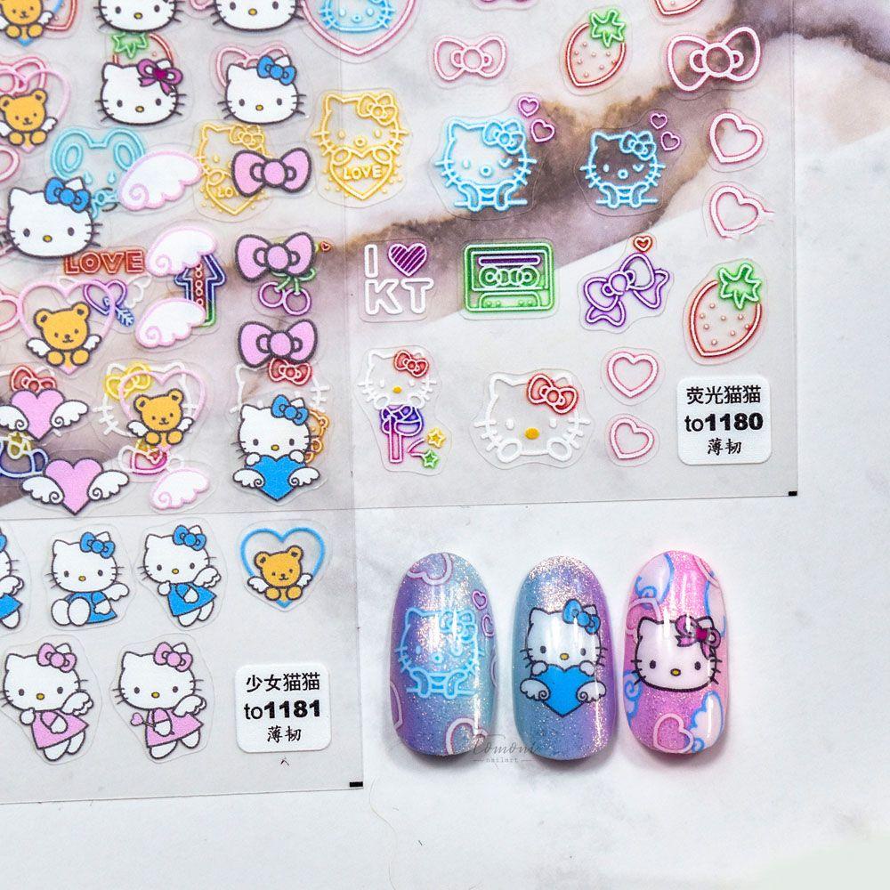 Mxbeauty 3D Stiker Kuku Fashion Self Adhesive Manicure Cat Transfer Decals Aksesoris Kuku Nail Art Dekorasi