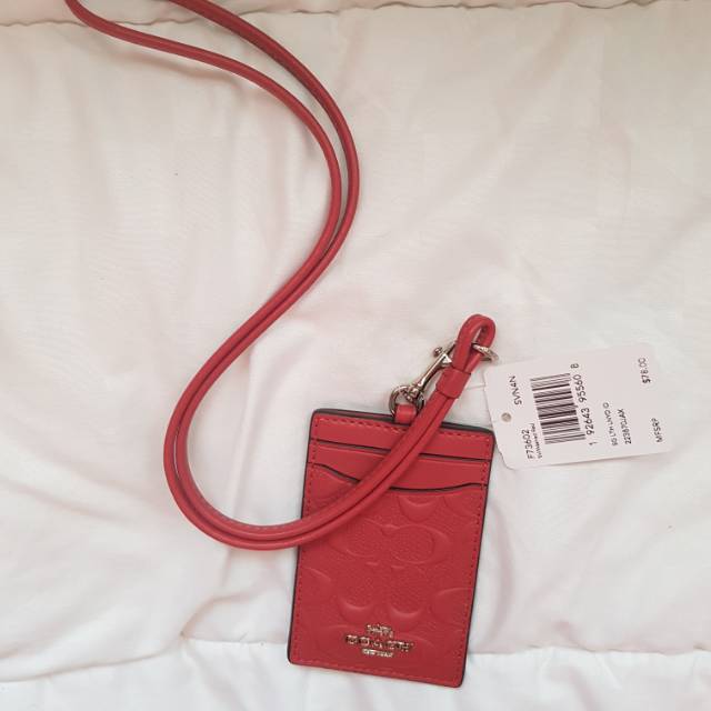 Authentic Coach Lanyard - Emboss Wash Red