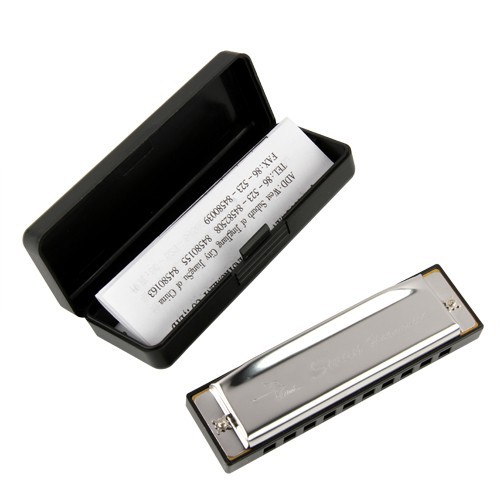 Harmonika Swan nada C 10 lubang 10 holes harmonica with box