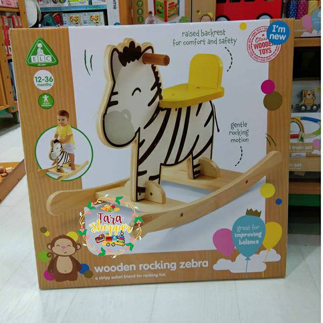 wooden rocking zebra