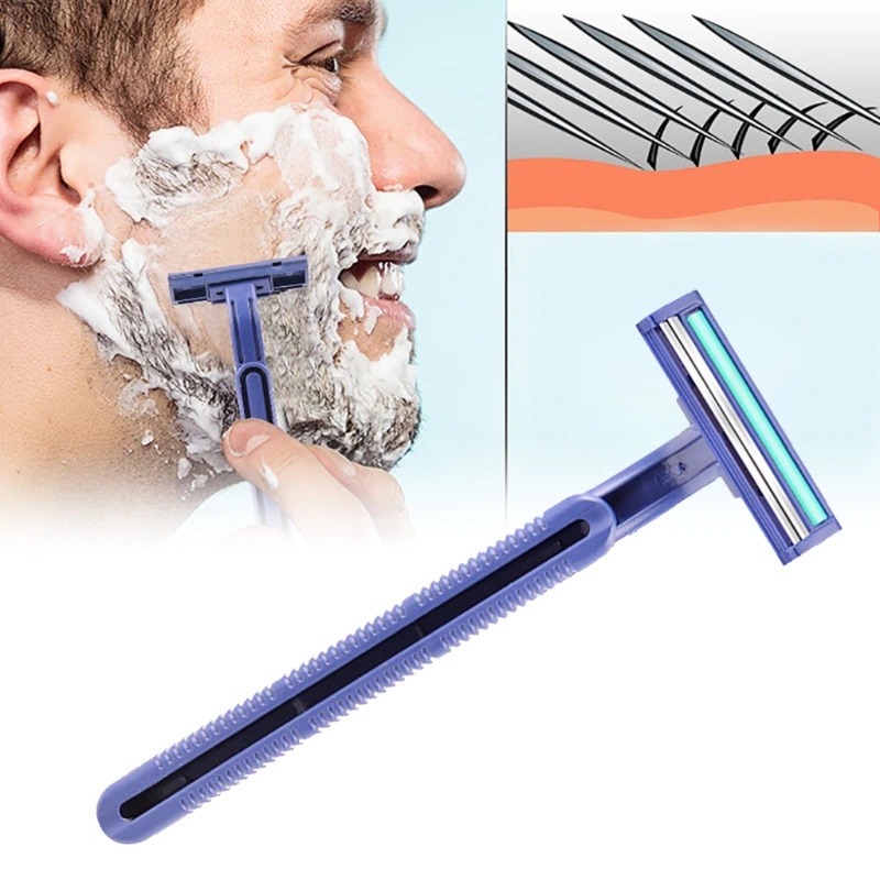 Alat Cukur Kumis 2 Mata Pisau Razor Double Blade Cukuran Bulu Jenggot Ketiak Serbaguna