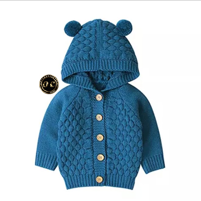 Hoodie rajut import anak bayi laki-laki dan perempuan usia 6-12 bulan bahan premium banyak pilihan warna #Baju rajut bayi #Baju bayi prempuan #Baju bayi laki laki  #Jumper bayi-4