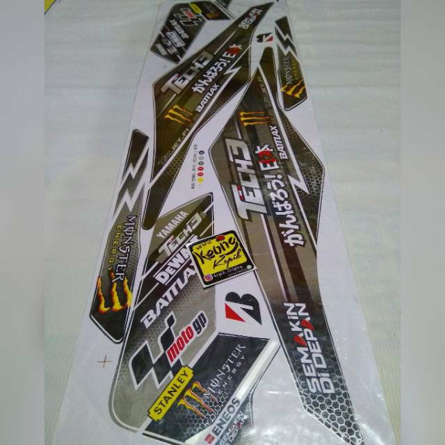 Striping Sticker Lis Variasi Yamaha Mio M3 motif Monster Energi