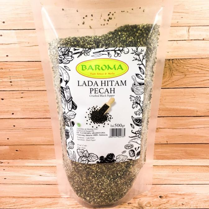 

bumbu Lada Hitam Pecah / Ground Black Pepper 500gr - Baroma Bumbu Rempah