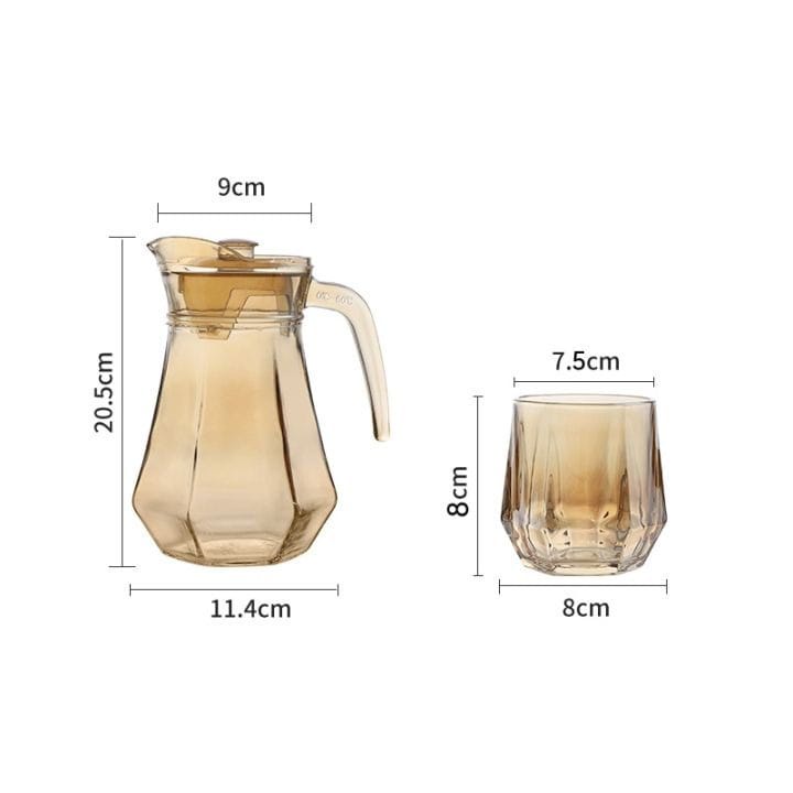 DISKON MURAH BL-10 Teko Teapot Set Teh Sederhana 5pcs/set Teh Ketel Kaca Teapot dengan 4pcs Gelas Praktis Kantor Set Teapot 700ml COD BAGUS MURAH