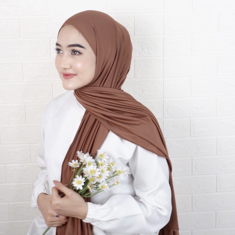 HIJAB JILBAB KERUDUNG PASHMINA INSTAN JERSEY