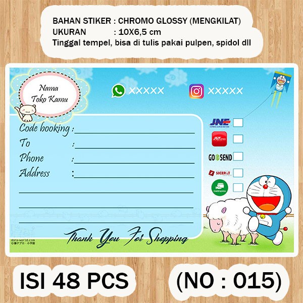 

( STIKER PENGIRIMAN ) Shipping label ( /pack isi 48pcs no.15 )