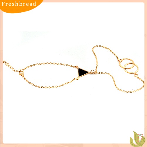 Fresh| Gelang Sambung Cincin Bahan Alloy Warna Gold Gaya Punk Untuk Wanita