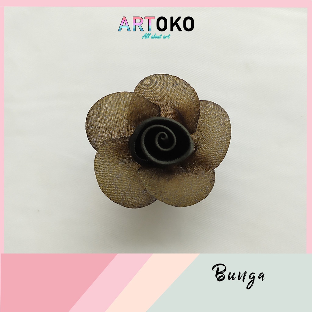 Bunga Aksesoris BUNGAHITAM BUNDAR KECIL Bros Bando Dekorasi Hampers Souvenir Pernikahan Perhiasan