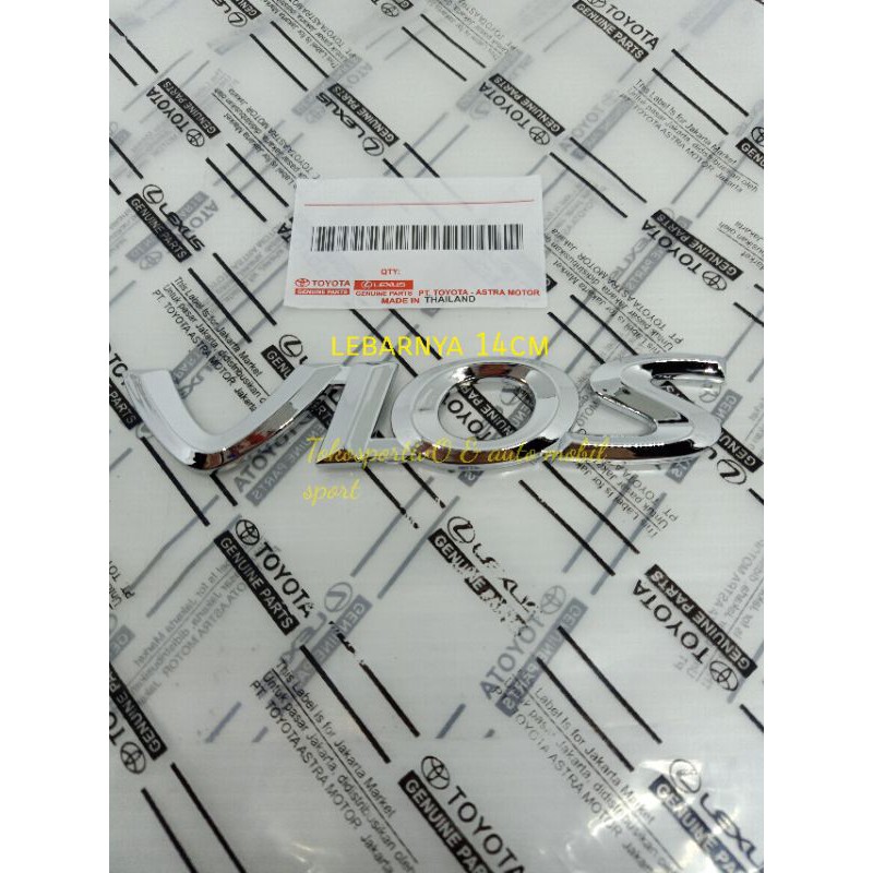 Emblem Tulisan Lambang stiker huruf Logo Toyota new Vios chrome model tempel ORI