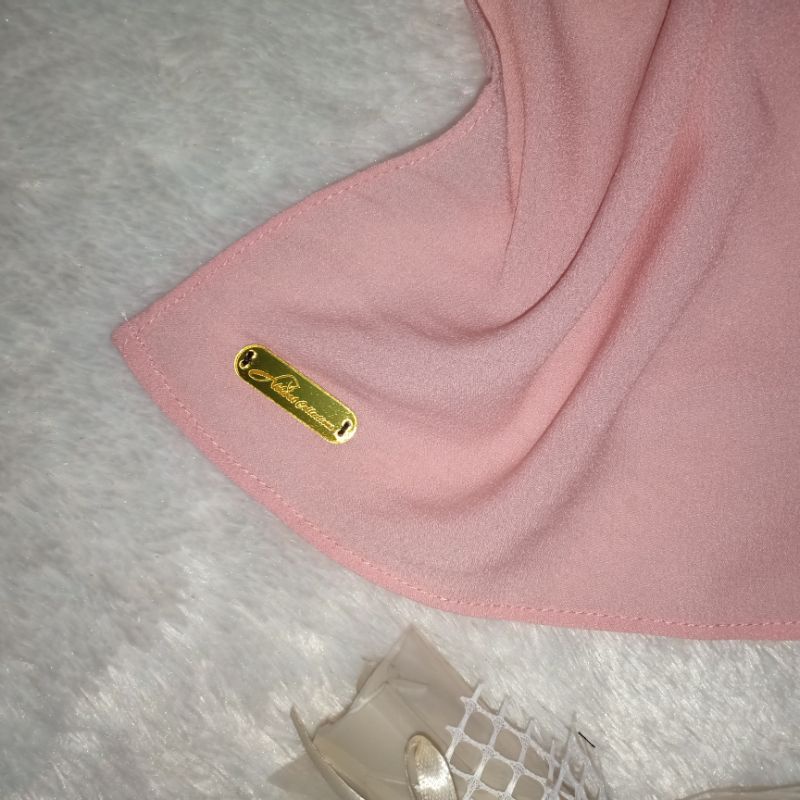 AKHWAT COLLECTIONS | PASHMINA DIAMOND CREPE ITALIANO 200X70 CM | FREE GIFT | JUMBO | PASHMINA VIRAL-Baby pink