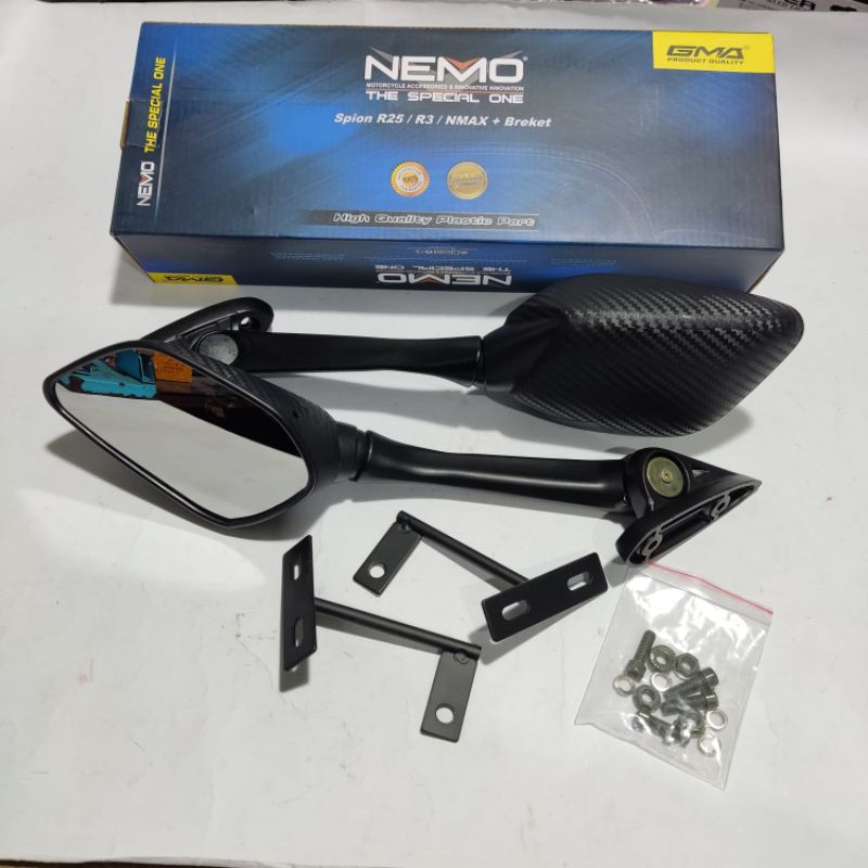 spion R25 Tangkai panjang NMAX carbon nemo