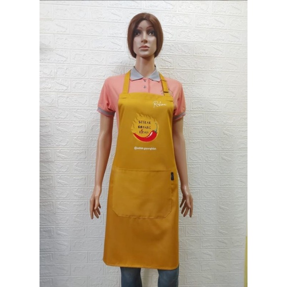 Celemek Apron Best Quality american drill Celemek masak Celemek dapur Celemek waitres Celemek murah