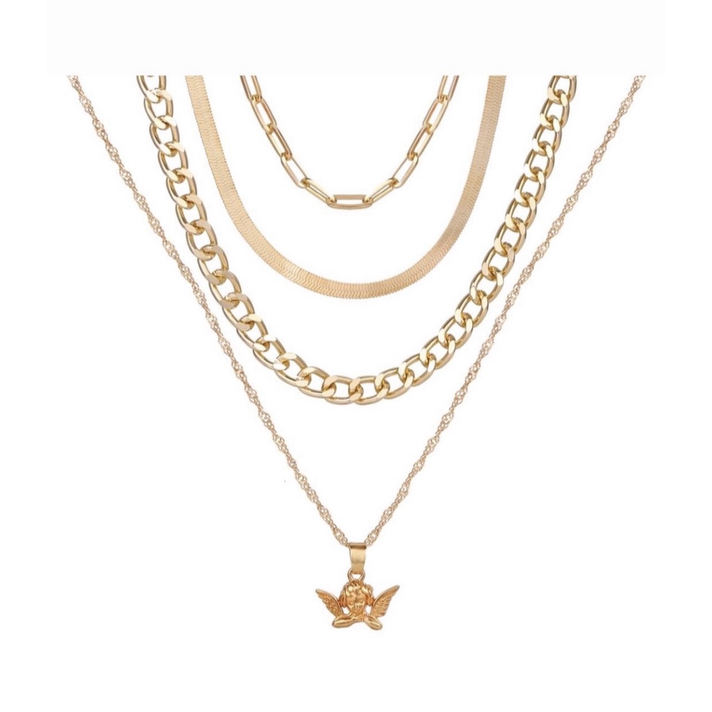 Kalung Choker Multilayer Rantai Jangkar Dalika