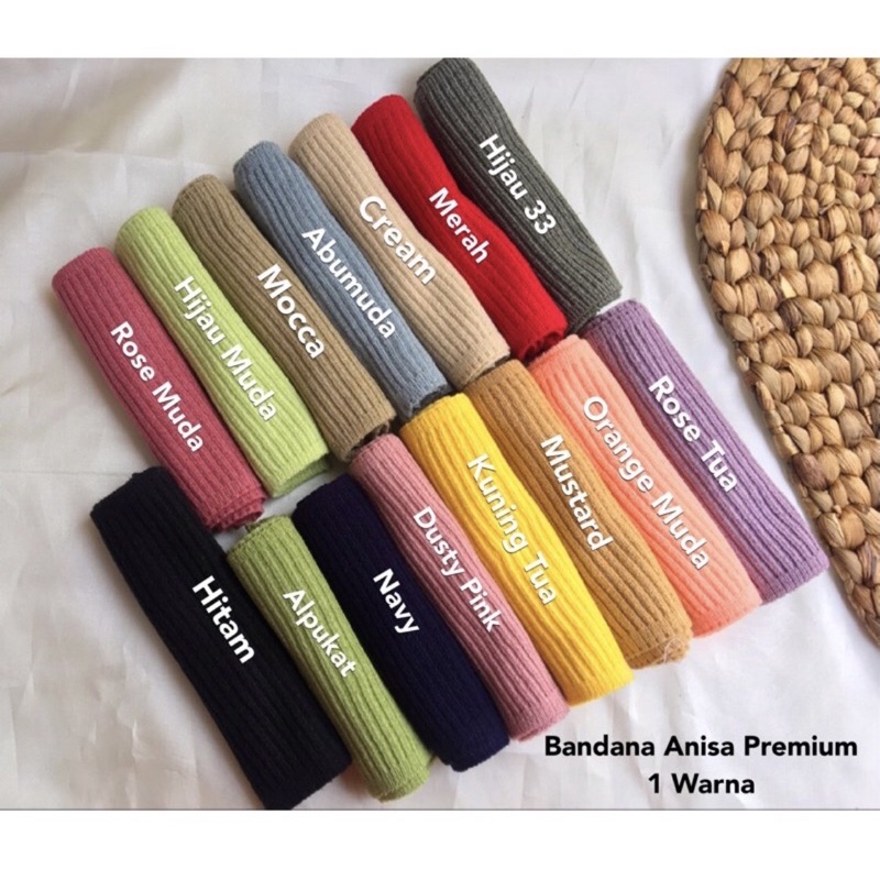 Bandana rajut Annisa Premium|Bandana ciput 1Warna|Bandana Premium