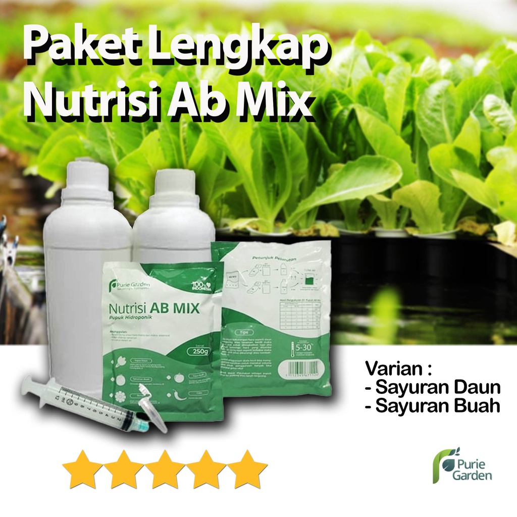 Paket Lengkap Pupuk Nutrisi AB Mix 500ml Pekat