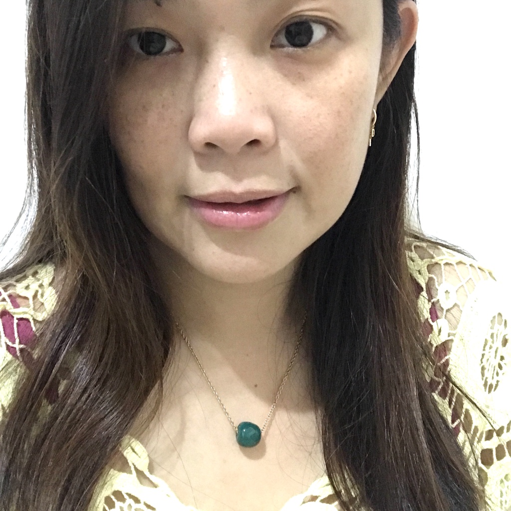 Kalung Rantai Emas Anti Karat Batu Alam Hijau/Kalung Wanita/Kalung Pendek Wanita/Kalung Batu Alam An