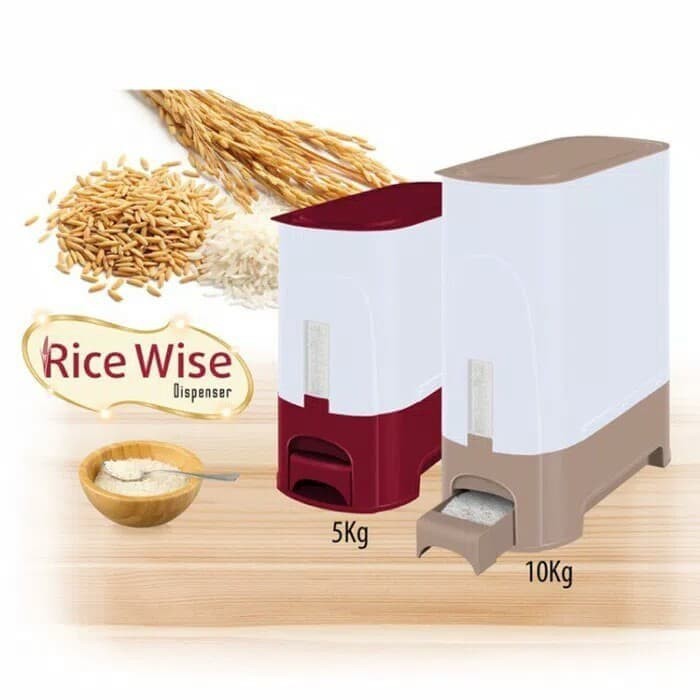 [ ROVEGA TEMPAT BERAS ] Rovega Rice Box Tempat Kotak Beras 10 Kg RCB-10--GL--